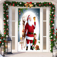 HKM-512019 Christmas Festival Decorative Door Tapestry – Character Fabric, Machine Washable, 90x200cm, Polyester