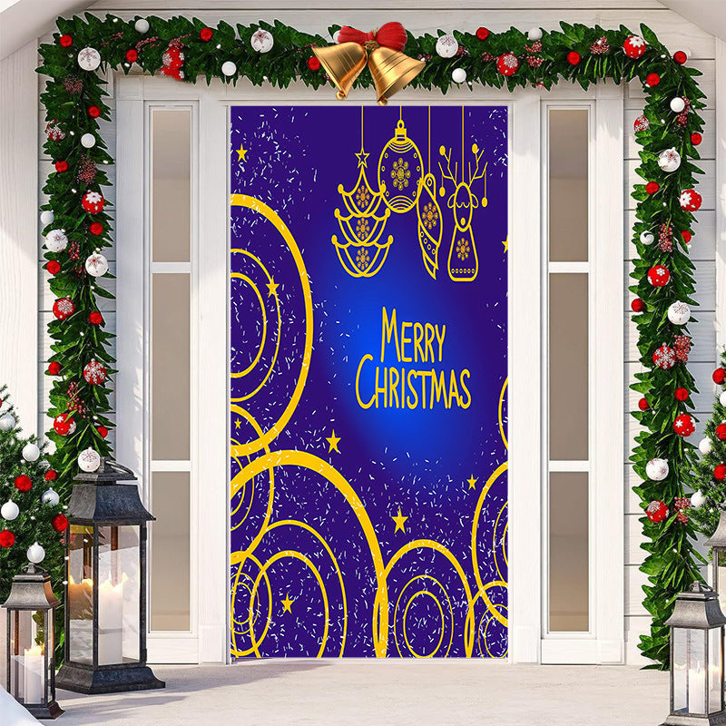 HKM-512019 Christmas Festival Decorative Door Tapestry – Character Fabric, Machine Washable, 90x200cm, Polyester