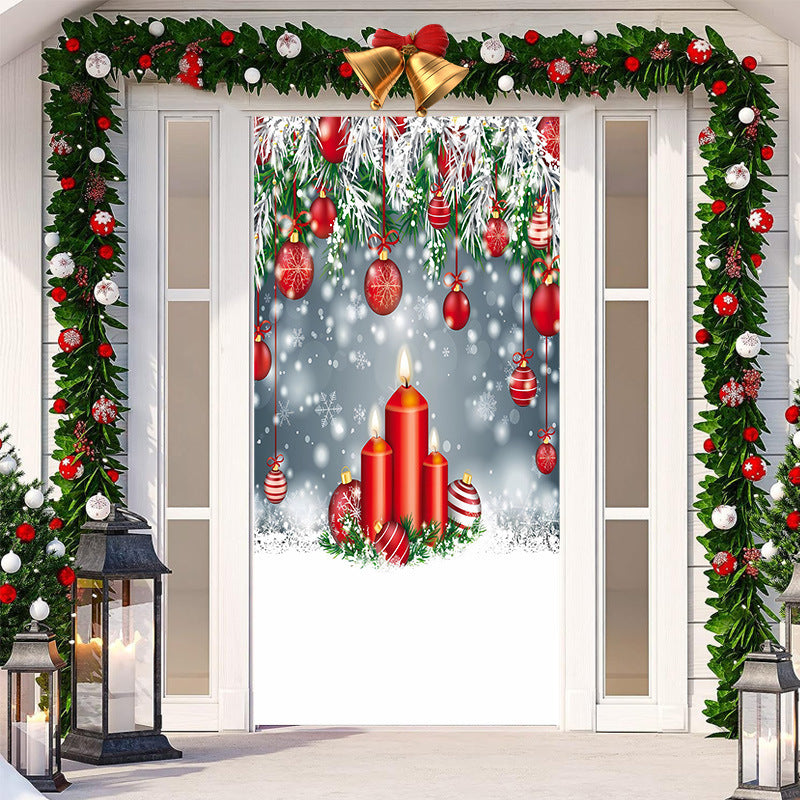 HKM-512019 Christmas Festival Decorative Door Tapestry – Character Fabric, Machine Washable, 90x200cm, Polyester