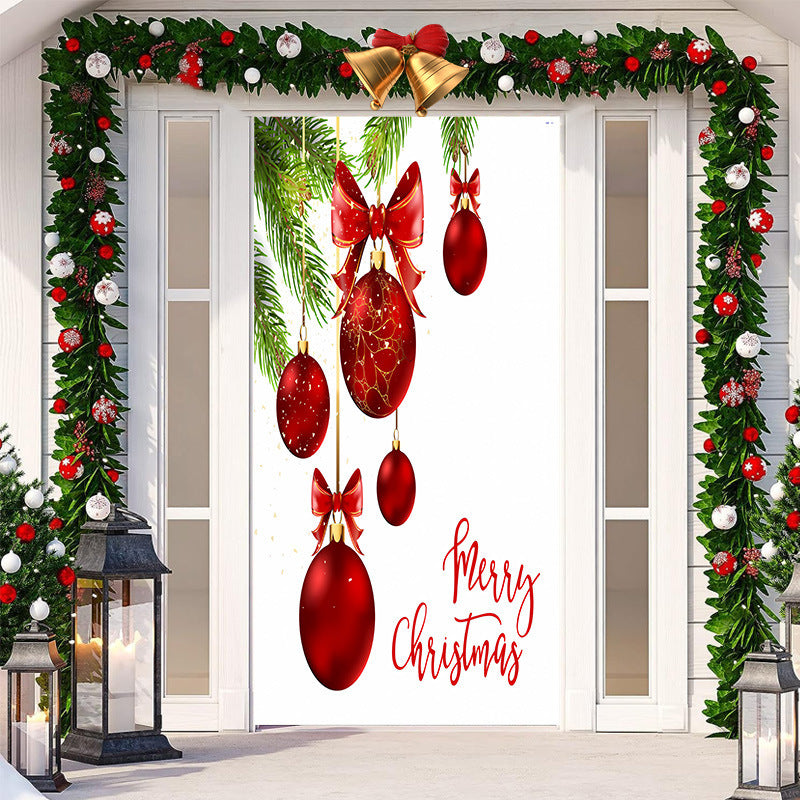 HKM-512019 Christmas Festival Decorative Door Tapestry – Character Fabric, Machine Washable, 90x200cm, Polyester