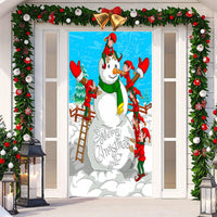 HKM-512019 Christmas Festival Decorative Door Tapestry – Character Fabric, Machine Washable, 90x200cm, Polyester