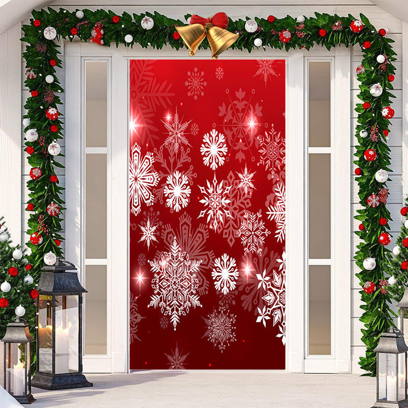 HKM-512019 Christmas Festival Decorative Door Tapestry – Character Fabric, Machine Washable, 90x200cm, Polyester