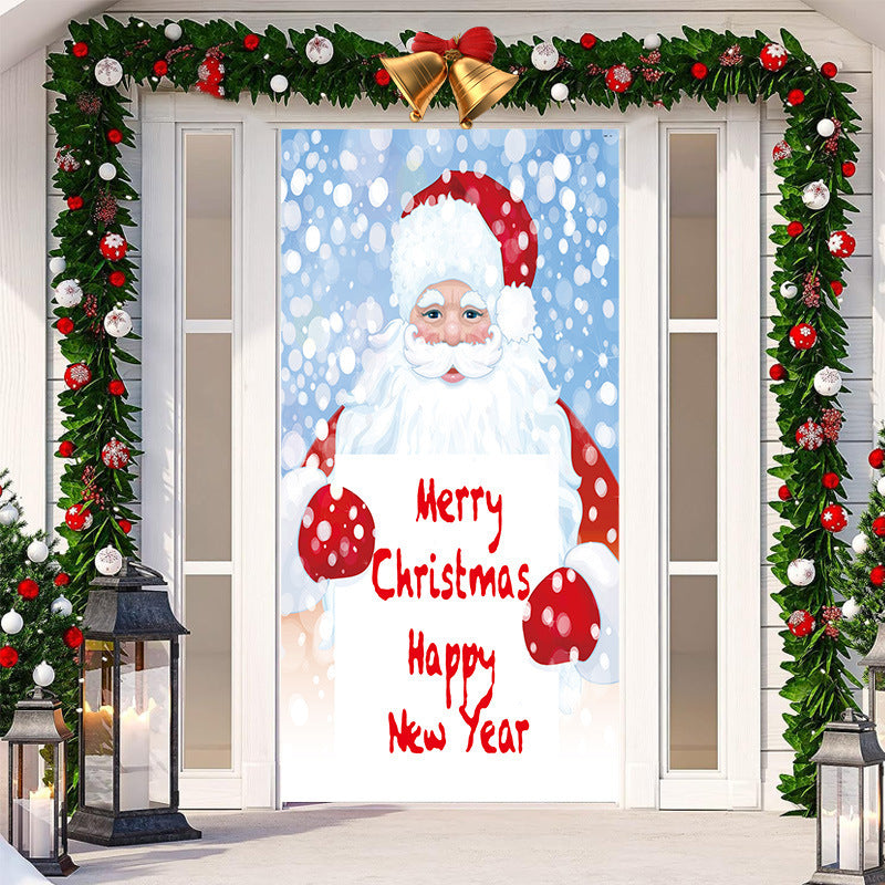 HKM-512019 Christmas Festival Decorative Door Tapestry – Character Fabric, Machine Washable, 90x200cm, Polyester
