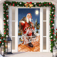 HKM-512019 Christmas Festival Decorative Door Tapestry – Character Fabric, Machine Washable, 90x200cm, Polyester