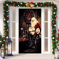 HKM-512019 Christmas Festival Decorative Door Tapestry – Character Fabric, Machine Washable, 90x200cm, Polyester
