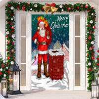 HKM-512019 Christmas Festival Decorative Door Tapestry – Character Fabric, Machine Washable, 90x200cm, Polyester