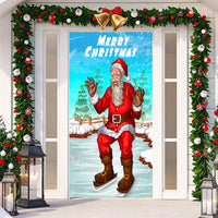 HKM-512019 Christmas Festival Decorative Door Tapestry – Character Fabric, Machine Washable, 90x200cm, Polyester