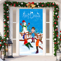 HKM-512019 Christmas Festival Decorative Door Tapestry – Character Fabric, Machine Washable, 90x200cm, Polyester