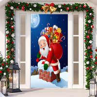 HKM-512019 Christmas Festival Decorative Door Tapestry – Character Fabric, Machine Washable, 90x200cm, Polyester