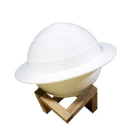 HKM-512339 3D Printed Saturn Lunar Lamp with Remote Control and Solid Wood Support