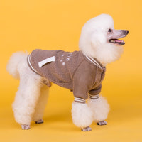 HKM-512339 Cozy Casual Dog Cashmere Coat in Brown and Green - Sizes S to XXXL