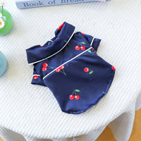 HKM-512403 Cherry Print Pajamas for Small Dogs and Puppies - Soft Polyester Sleepwear
