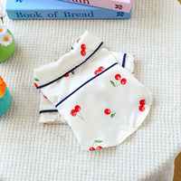 HKM-512403 Cherry Print Pajamas for Small Dogs and Puppies - Soft Polyester Sleepwear