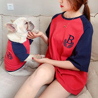 HKM-512467 Casual Parent-Child Short Sleeve Dog Clothing in Double Yarn Stretch Fabric