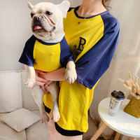 HKM-512467 Casual Parent-Child Short Sleeve Dog Clothing in Double Yarn Stretch Fabric