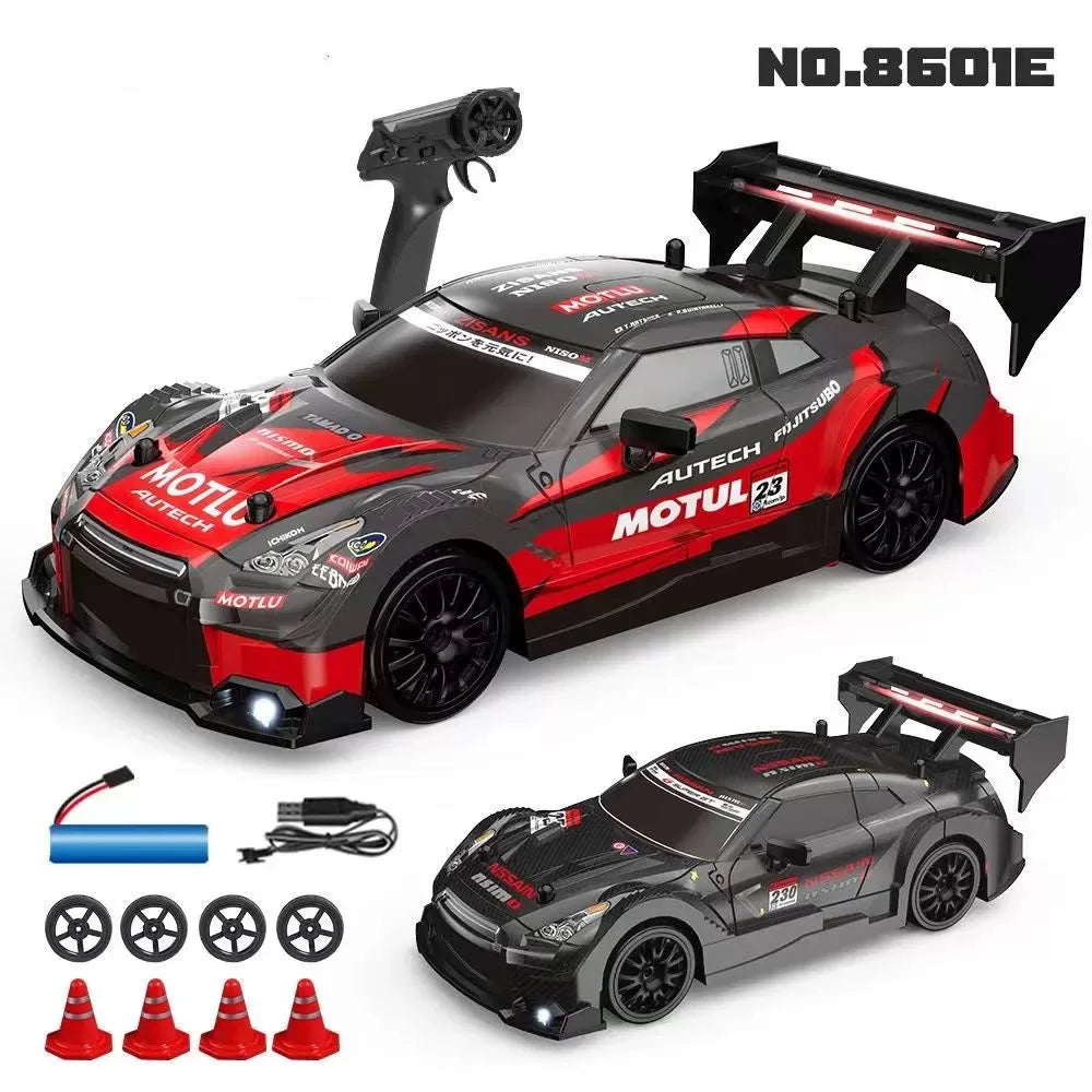 HKM-512723 1/24 Scale High Speed Remote Control Drift Car with Rechargeable Battery and LED Lights