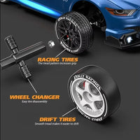 HKM-512723 1/24 Scale High Speed Remote Control Drift Car with Rechargeable Battery and LED Lights