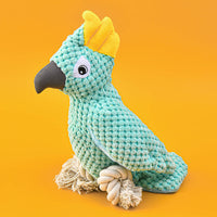 HKM-512915 Plush Sounding Bird Toy - Light Blue Parrot, Dark Blue Parrot, Green Sparrow, Green Thrush
