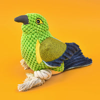 HKM-512915 Plush Sounding Bird Toy - Light Blue Parrot, Dark Blue Parrot, Green Sparrow, Green Thrush