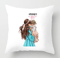 HKM-513107 Mother's Day Peach Skin Pillowcase - 45x45cm Parent-Child Design