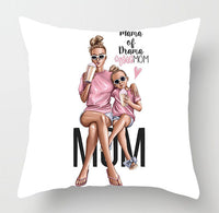 HKM-513107 Mother's Day Peach Skin Pillowcase - 45x45cm Parent-Child Design