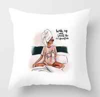 HKM-513107 Mother's Day Peach Skin Pillowcase - 45x45cm Parent-Child Design