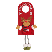 HKM-513171 Cute Christmas Cartoon Door Hanger - Snowman and Elk Design, Felt and Wire Mesh, 43.5 x 14 cm