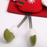 HKM-513171 Cute Christmas Cartoon Door Hanger - Snowman and Elk Design, Felt and Wire Mesh, 43.5 x 14 cm
