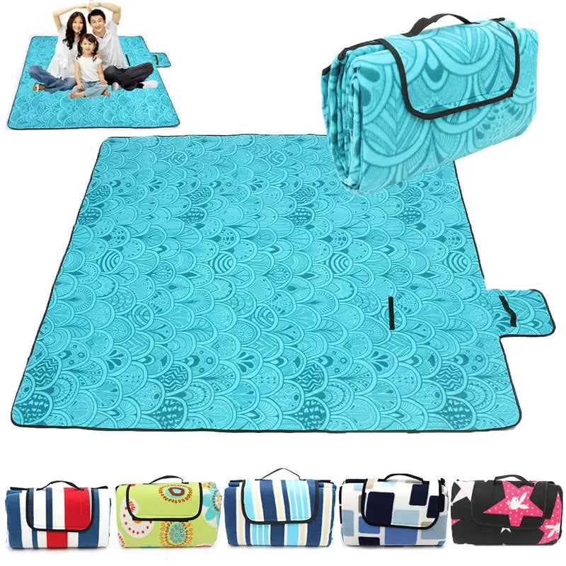 KTX-513235 Extra Large Waterproof Picnic Blanket - Foldable Outdoor Beach Mat for Camping, Hiking and Summer Fun