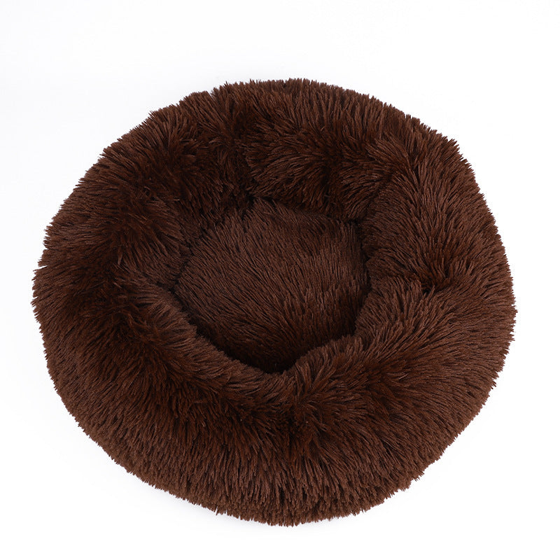 HKM-513427 Pet Litter Thickened Round Plush Cat Litter In Autumn And Winter Warm Litter Mat Supplies