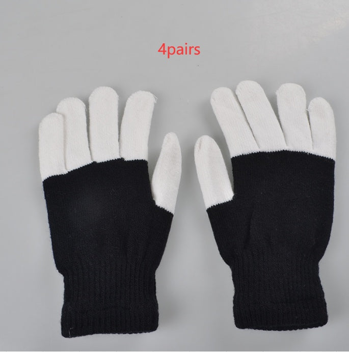 HKM-513491 Rainbow LED Glowing Gloves - Multi-Flash Options for Dance and Performance