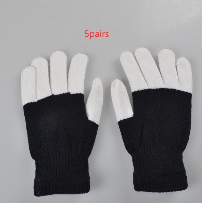 HKM-513491 Rainbow LED Glowing Gloves - Multi-Flash Options for Dance and Performance