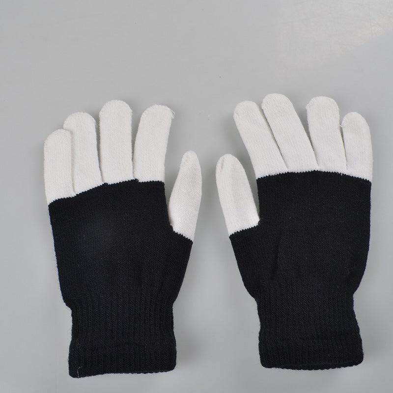 HKM-513491 Rainbow LED Glowing Gloves - Multi-Flash Options for Dance and Performance