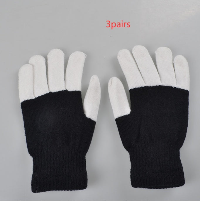 HKM-513491 Rainbow LED Glowing Gloves - Multi-Flash Options for Dance and Performance