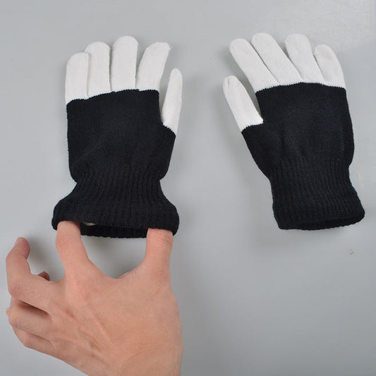 HKM-513491 Rainbow LED Glowing Gloves - Multi-Flash Options for Dance and Performance