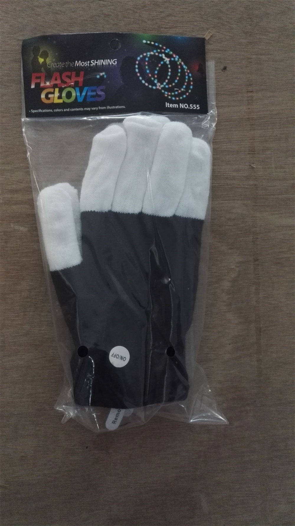 HKM-513491 Rainbow LED Glowing Gloves - Multi-Flash Options for Dance and Performance