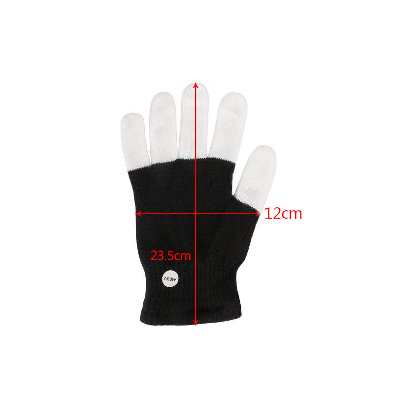 HKM-513491 Rainbow LED Glowing Gloves - Multi-Flash Options for Dance and Performance