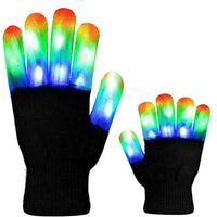 HKM-513491 Rainbow LED Glowing Gloves - Multi-Flash Options for Dance and Performance