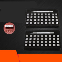 HKM-513555 Leather Steel Stamp Set for English Letters - 37PC, 4mm & 6mm Sizes