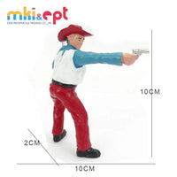 HKM-513683 Cowboy Action Figure Playset - Mini Toy Figures with Accessories for Kids 2-7 Years