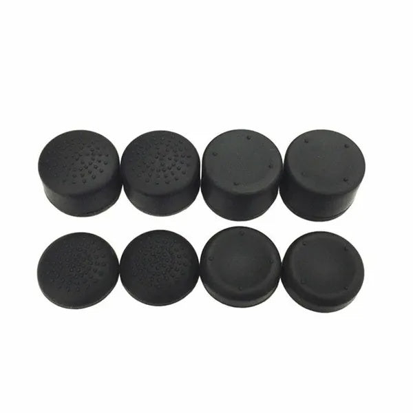 HKM-513747 Thumb Stick Grip Covers for PS4 & Xbox One Controllers - 8 Pcs Black Silicone Caps