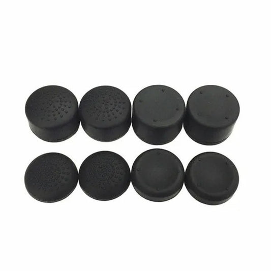 HKM-513747 Thumb Stick Grip Covers for PS4 & Xbox One Controllers - 8 Pcs Black Silicone Caps
