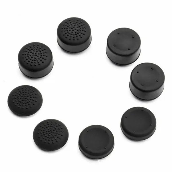 HKM-513747 Thumb Stick Grip Covers for PS4 & Xbox One Controllers - 8 Pcs Black Silicone Caps