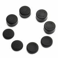 HKM-513747 Thumb Stick Grip Covers for PS4 & Xbox One Controllers - 8 Pcs Black Silicone Caps