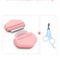 HKM-513811 Cat Hair Cleaning Comb Brush - ABS, PP, TPE, Stainless Steel, 191x77mm