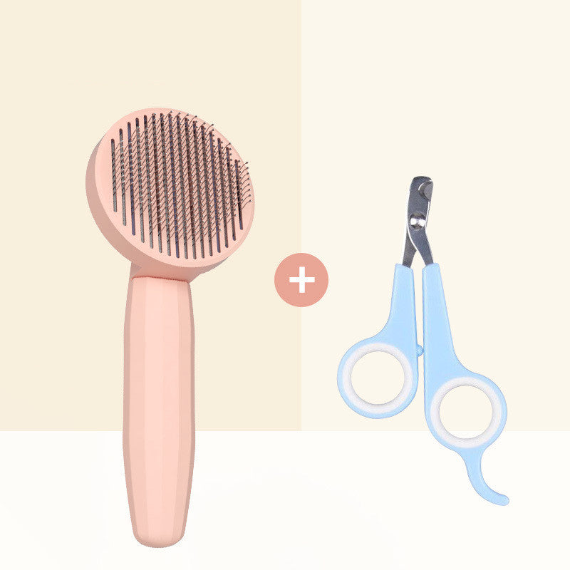 HKM-513811 Cat Hair Cleaning Comb Brush - ABS, PP, TPE, Stainless Steel, 191x77mm