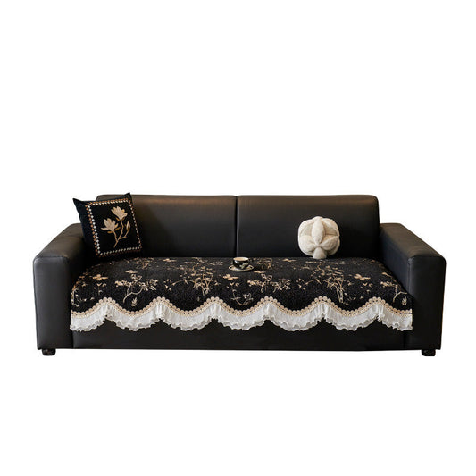 HKM-513939 Universal Non-slip Chenille Sofa Cover with Solid Colors and Pillowcase