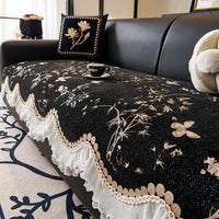 HKM-513939 Universal Non-slip Chenille Sofa Cover with Solid Colors and Pillowcase