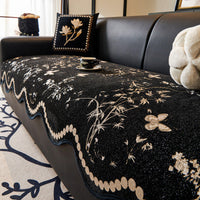 HKM-513939 Universal Non-slip Chenille Sofa Cover with Solid Colors and Pillowcase