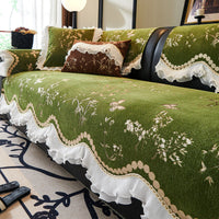 HKM-513939 Universal Non-slip Chenille Sofa Cover with Solid Colors and Pillowcase